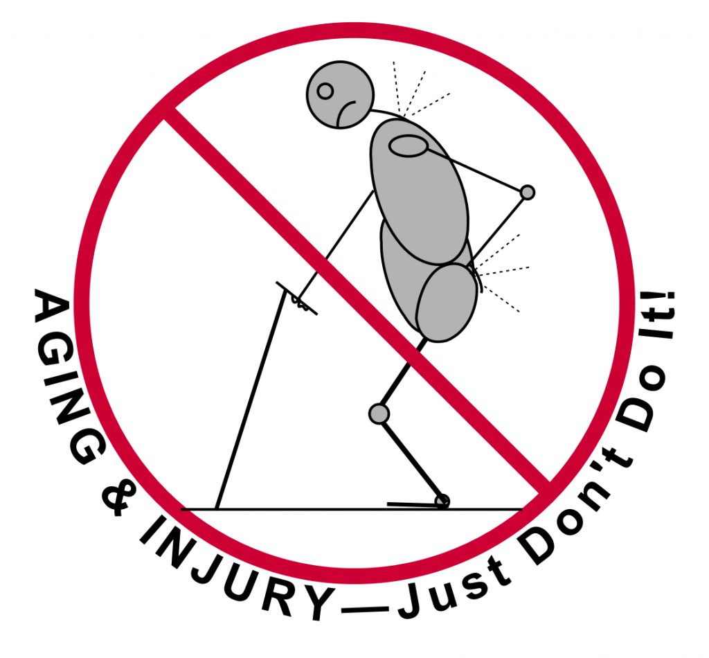 aging & injury, just don't do it - bent man with poor posture & pain