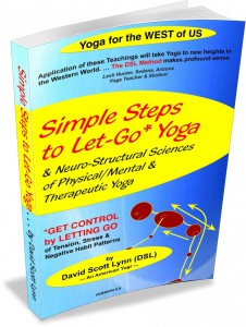 Front cover for Simple Steps to Let-Go Yoga e-book: medical yoga, postural yoga therapy